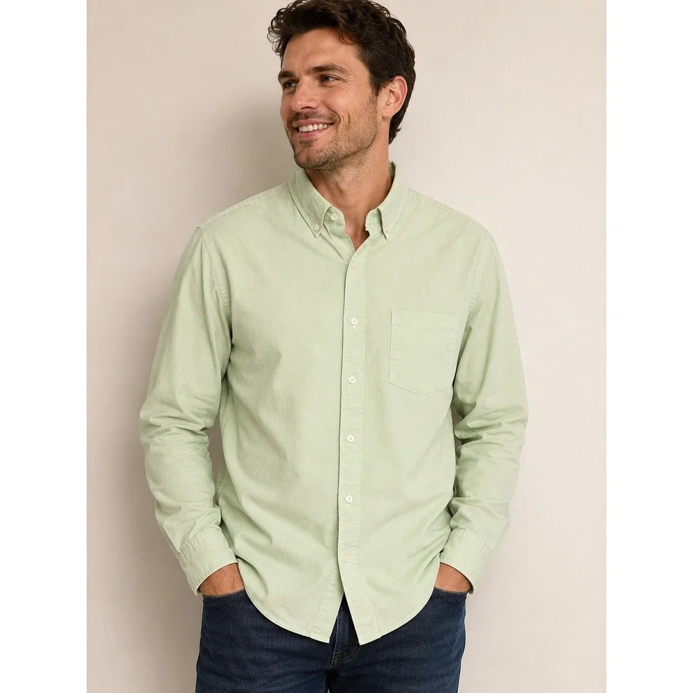 J. Crew Slim Fit Button Down Shirt Mens Large Light Green Cotton 52864 HO 13